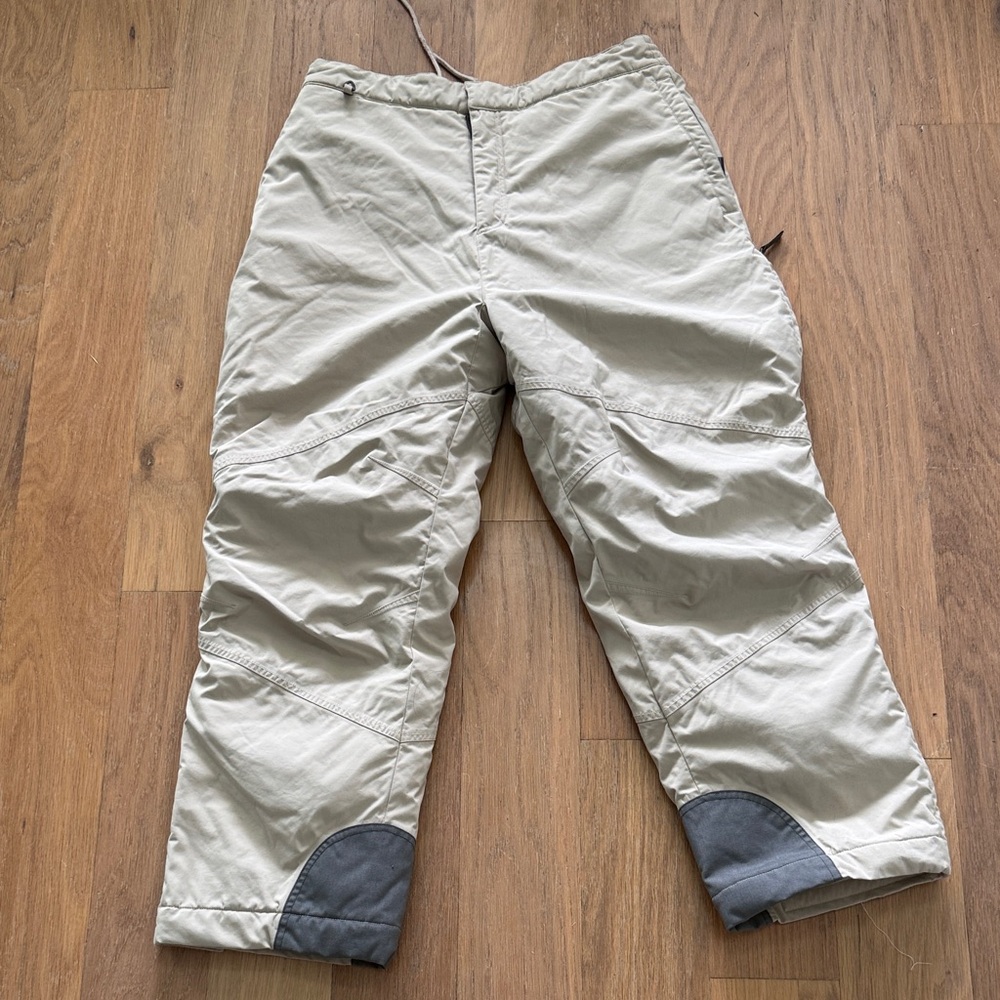 Men's Snow Pants in Cream and Gray